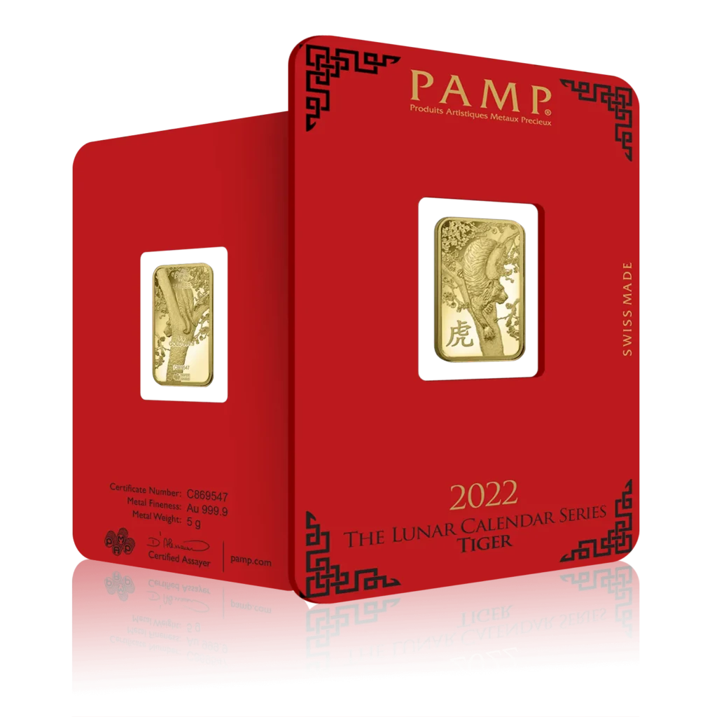 5g PAMP Lunar Year of the Tiger Gold Bar (2022)