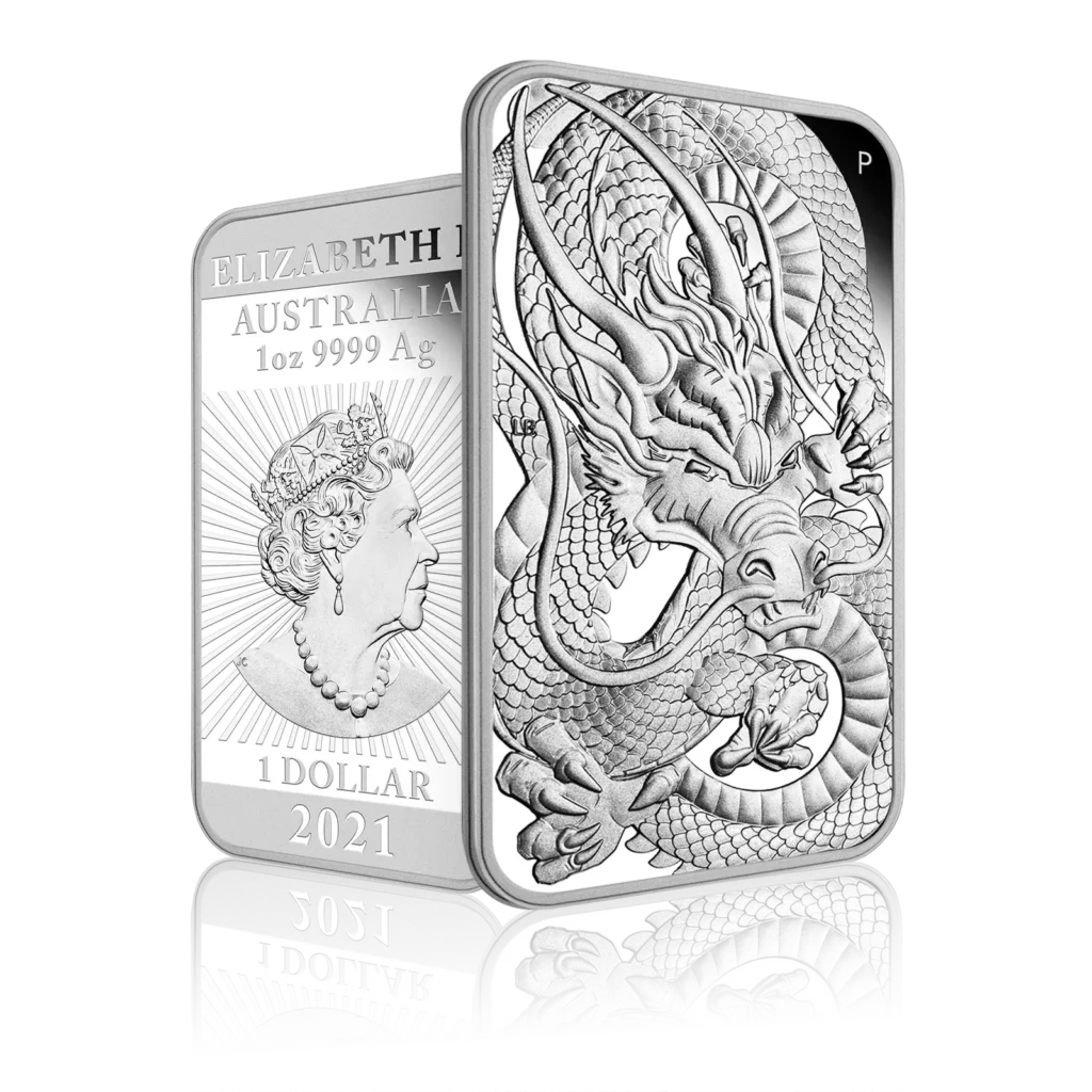 1oz Silver Perth Mint Rectangular Dragon (2021)