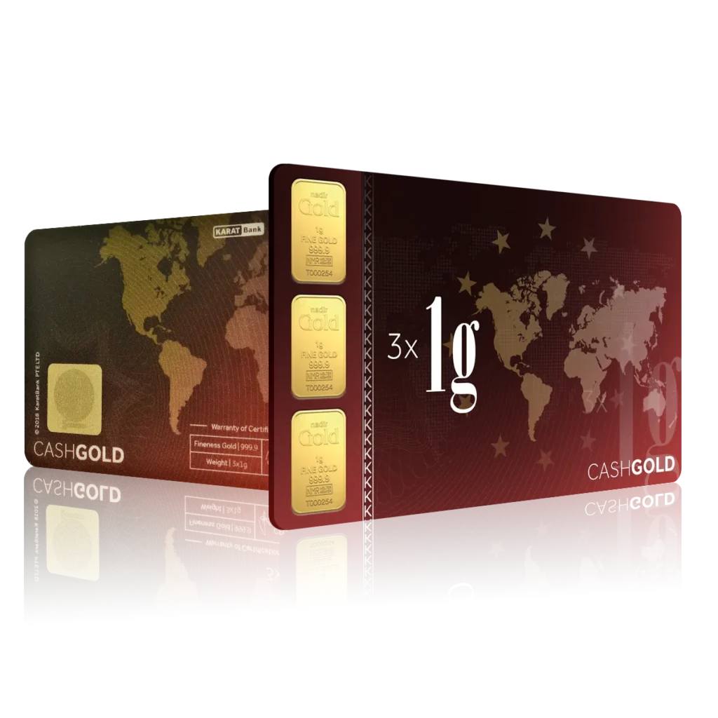 3 x 1g Investment Karat Bar (999.9)