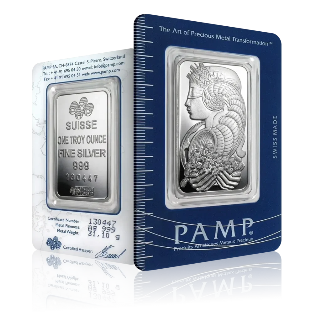 1oz PAMP Lady Fortuna Silver Bar (Category C)