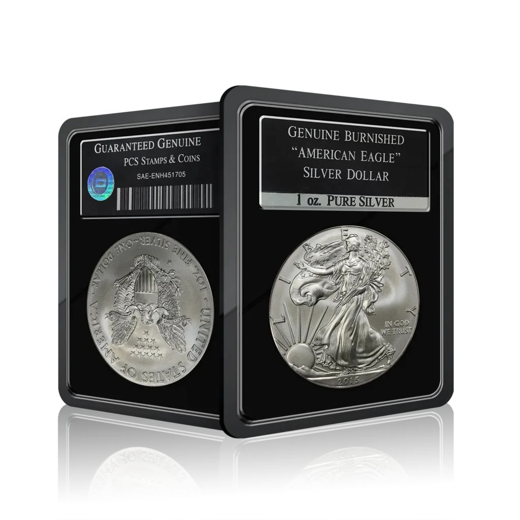 1 Oz Silver Burnished American Eagle PCS Graded (2015)
