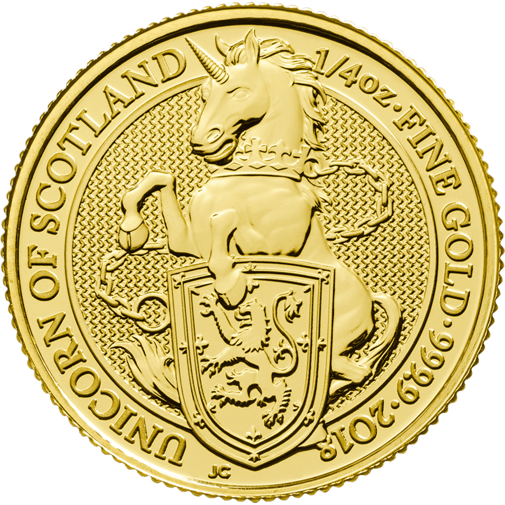 1/4 oz Gold Queens Beast Unicorn of Scotland (2018)