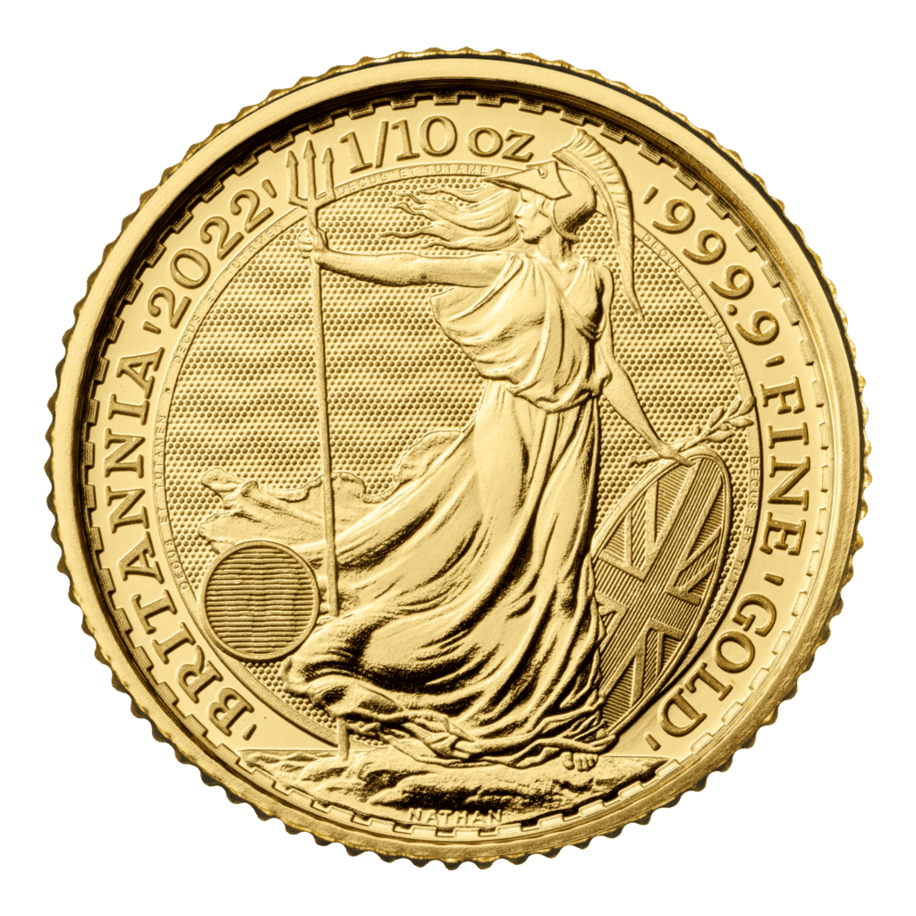1/10 oz Gold Royal Mint Britannia Queen Elizabeth ll (2022)